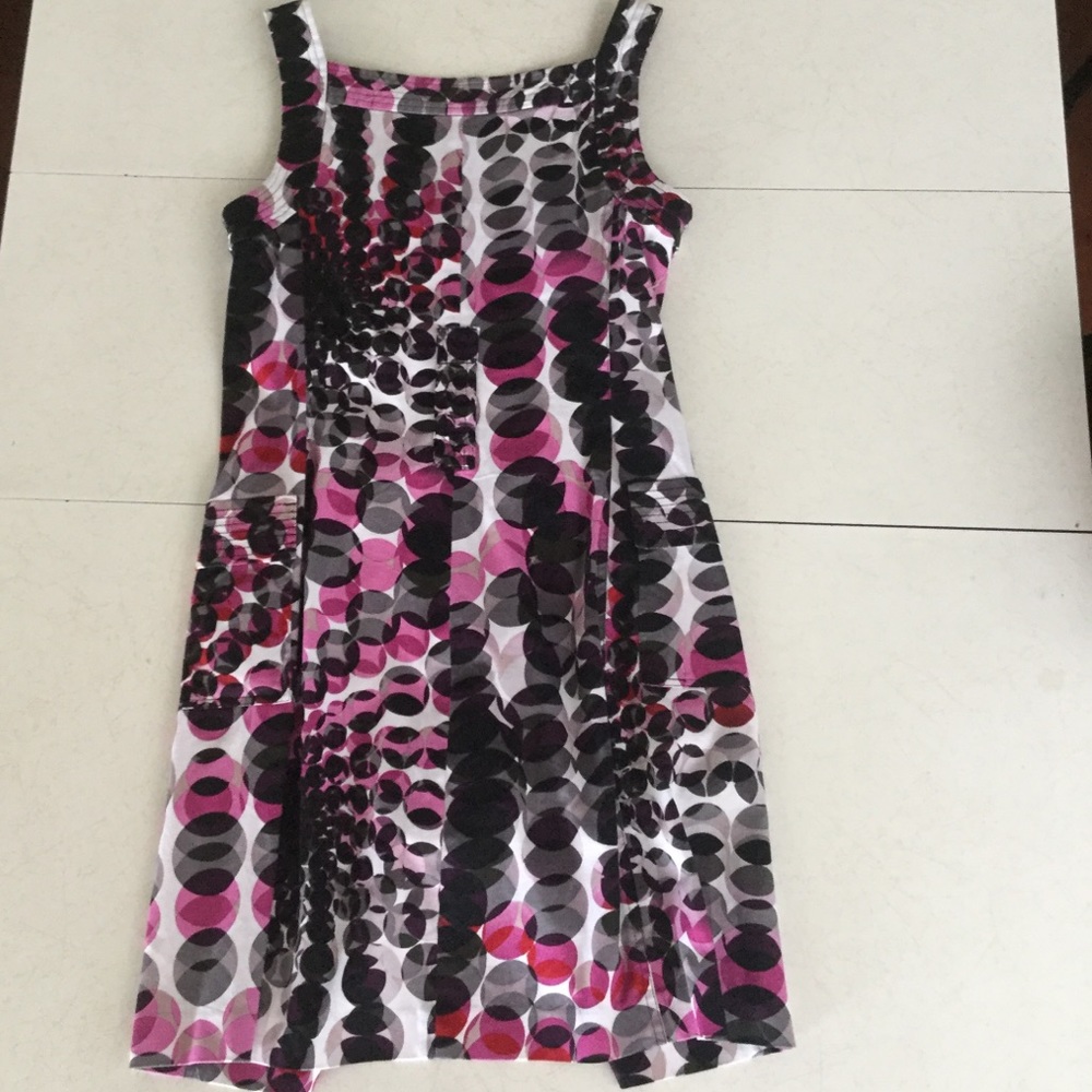 Focus 2000 Pink, Black Patterned Button-Down Dress - image 2